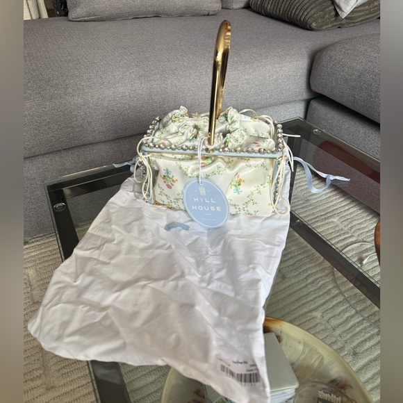 NWT Hill House One Of A Kind Floral Satin Handmade Bejeweled Decorative Basket - Picture 6 of 7